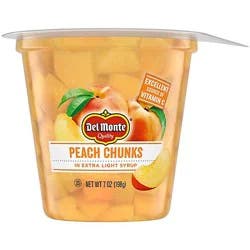 Del Monte Yellow Cling Peach Chunks In Extra Light Syrup - 7 Oz