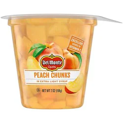 Del Monte Fruit Naturals Fruit Snack Yellow Cling Peach Chunks In Extra Light Syrup - 7 Oz