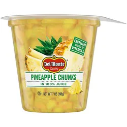 Del Monte Pineapple Chunks In 100% Juice - 7 Oz