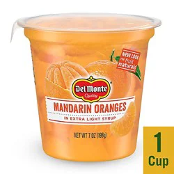 Del Monte Mandarin Oranges Fruit Cup Snacks - 7 Oz