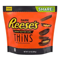 Reeses Thins Dark Chocolate Peanut Butter Cups Candy Share Pack - 7.37 Oz