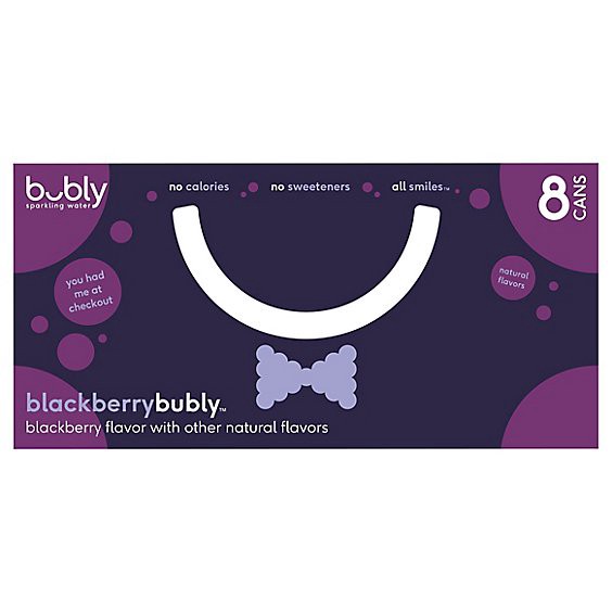 slide 1 of 1, Bubly Sparkling Water Blackberry Cans - 8-12 Fl. Oz., 8 ct; 12 fl oz