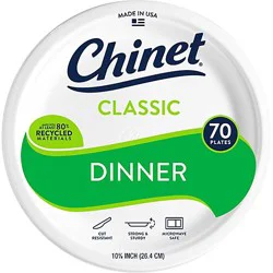 Chinet Cw 10 3/8 Inch Dinner Plate - 70 Count
