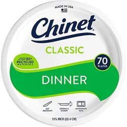 Chinet Cw 10 3/8 Inch Dinner Plate - 70 Count