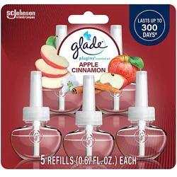 Glade Plugins Apple Cinnamon Scented Oil Air Freshener Refill 5 Count - 0.67 Oz