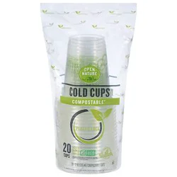 Open Nature Cups Cold Compostable - 20 Count
