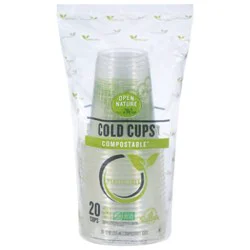 Open Nature Cups Cold Compostable - 20 Count