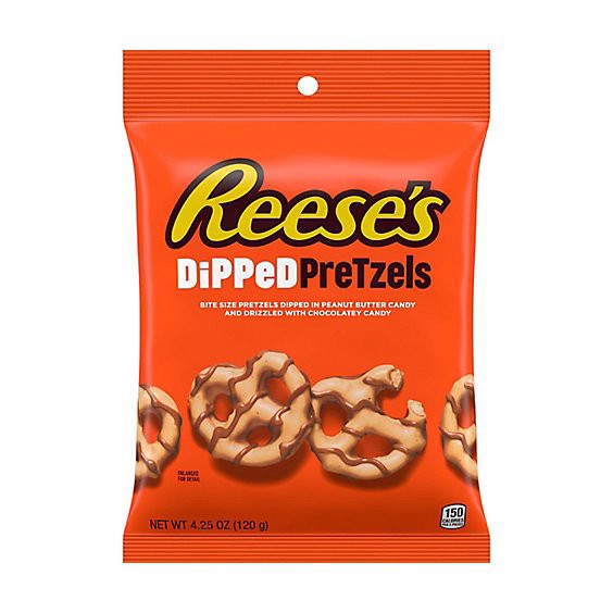 slide 1 of 6, Reese's Peanut Butter Candy Drizzled In Milk Chocolate Dipped Pretzels Bag - 4.25 Oz, 4.25 oz