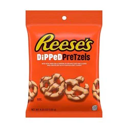 Reese's Peanut Butter Candy Drizzled In Milk Chocolate Dipped Pretzels Bag - 4.25 Oz