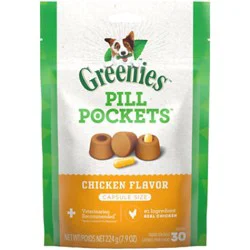 Greenies Pill Pockets Chicken Flavor Capsule Size Natural Soft Dog Treats 30 Count - 7.9 Oz