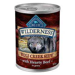 Blue Buffalo Wilderness Wolf Creek Stew Wet Dog Food Hearty Beef In Gravy Can - 12.5 Oz