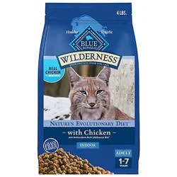 Blue Buffalo Wilderness Nature High Protein Grain Free Natural Dry Food Adult Cats Chicken - 4 Lb