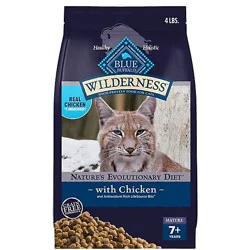 Blue Buffalo Wilderness Natural Mature Dry Cat Food High-Protein Chicken - 4 Lb