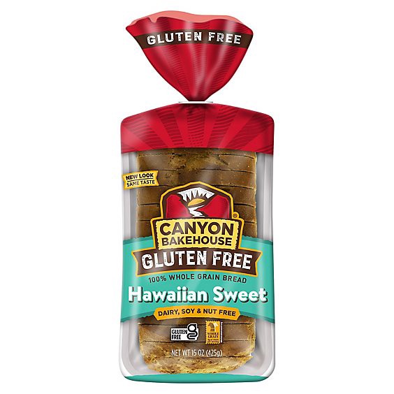 slide 1 of 1, Canyon Bakehouse Hawaiian Sweet Gluten Free Whole Grain Sandwich Bread - 15 Oz, 15 oz