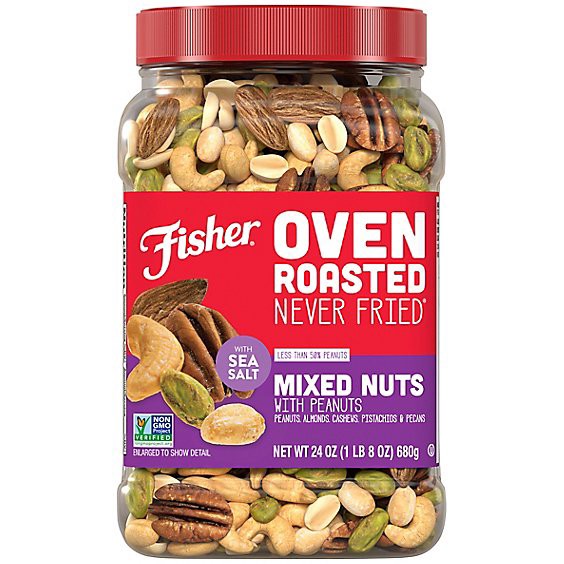 slide 1 of 11, Fisher Oven Roasted Mixed Nuts - 24 Oz, 24 oz