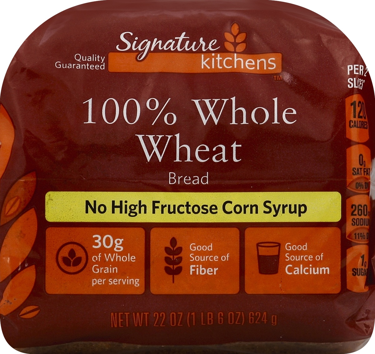 slide 3 of 5, Signature Kitchens 100% Whole Wheat Bread, 