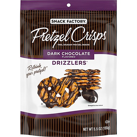 slide 1 of 1, Snack Factory Dark Chocolate Drizzled Pretzel Crisps - 5.5 Oz, 5.5 oz