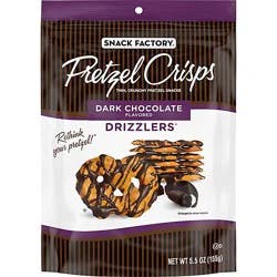 Snack Factory Dark Chocolate Drizzled Pretzel Crisps - 5.5 Oz