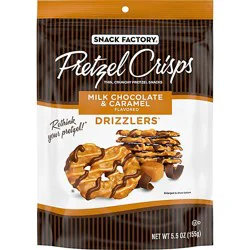 Snack Factory Milk Chocolate & Caramel Drizzled Pretzel Crisps - 5.5 Oz
