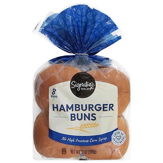 slide 1 of 1, Signature Select Buns Hamburger - 14 Oz, 14 oz