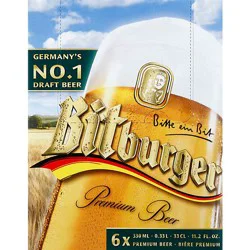 Bitburger Premium Beer Bottles - 6-11.2 Fl. Oz.