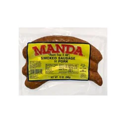 Manda Smoked Sausage Mild - 12 Oz