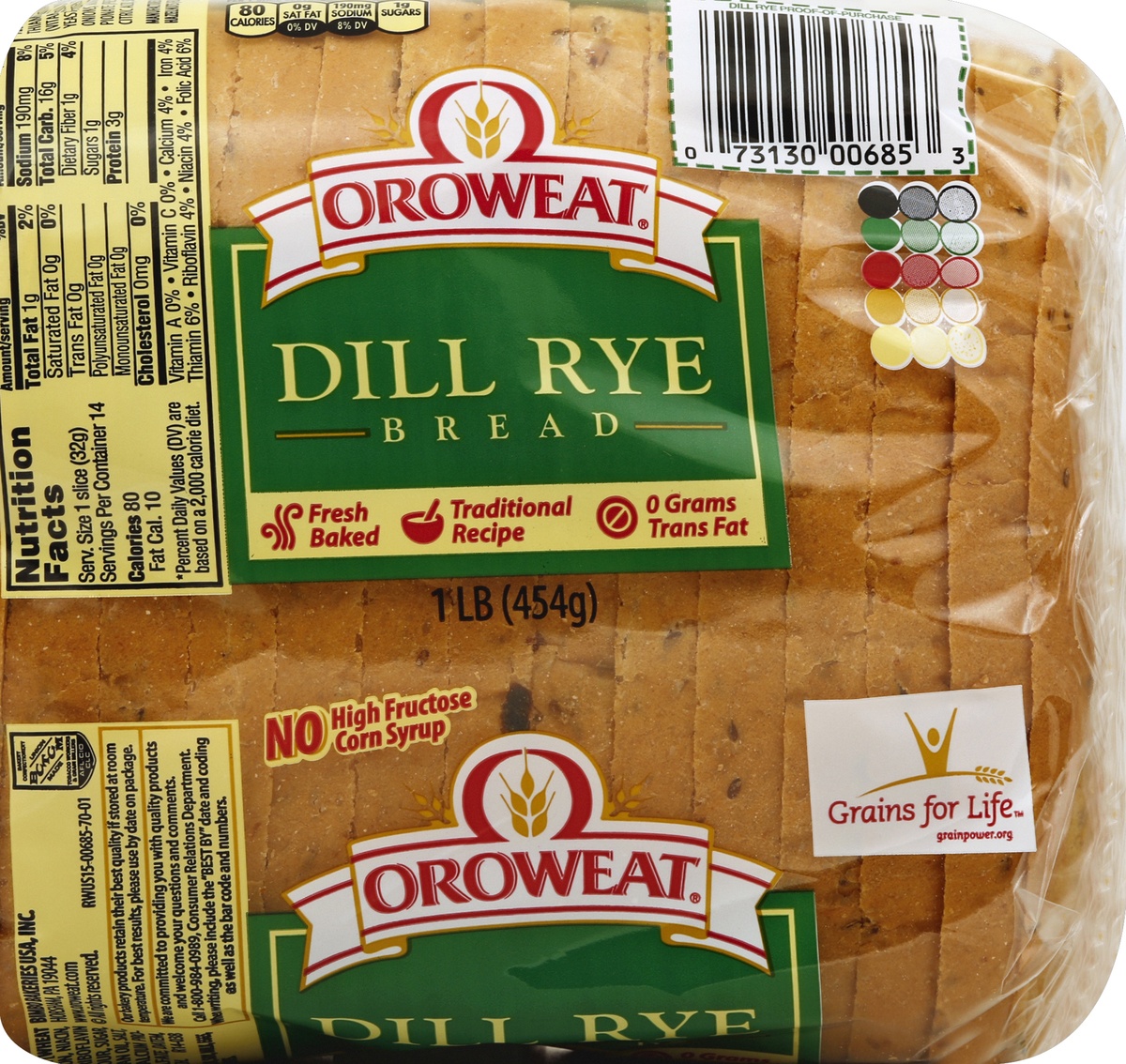 slide 4 of 4, Oroweat Dill Rye Bread, 1 lb