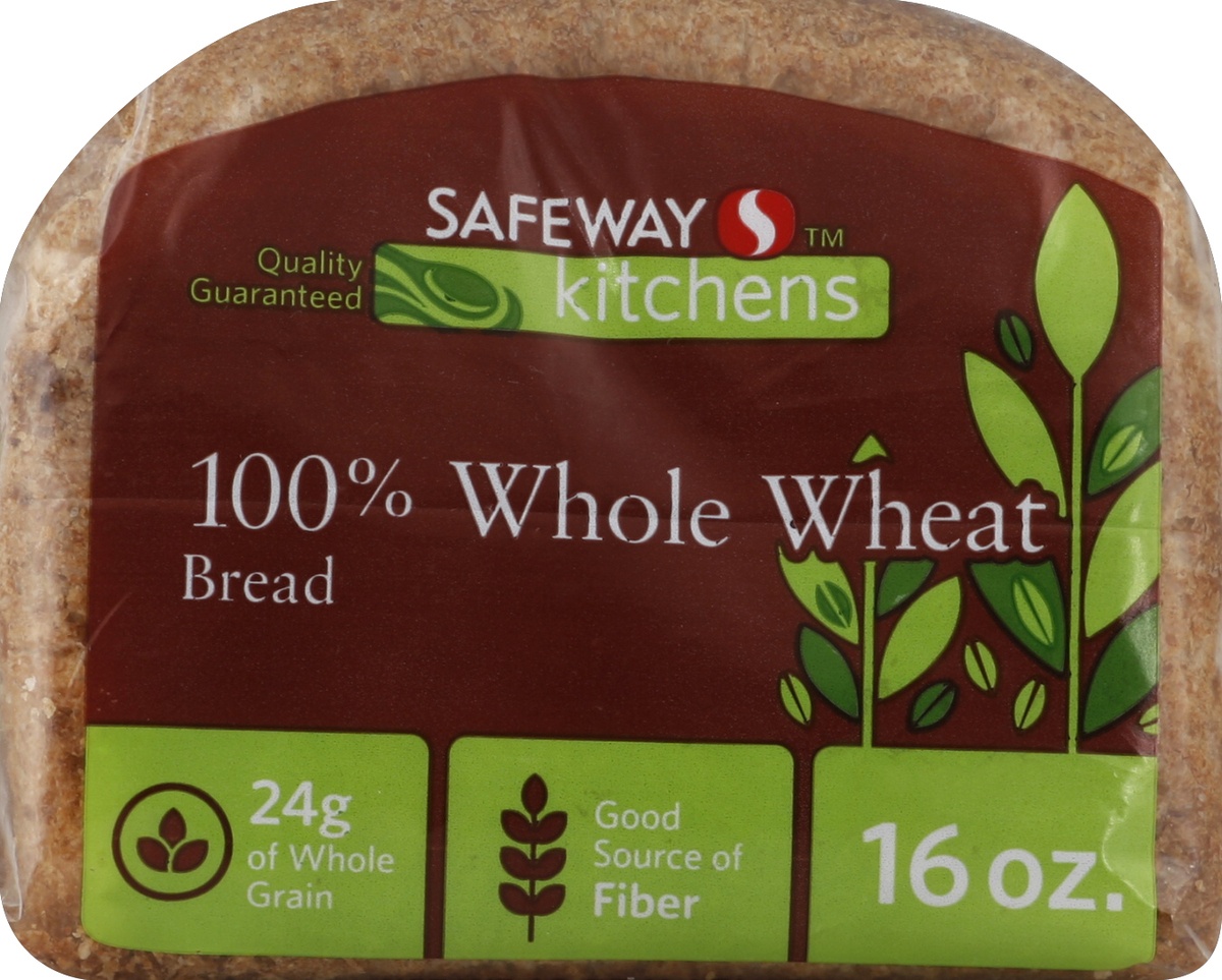 slide 3 of 5, Signature Kitchens Bread 100% Whole Wheat, 18 oz