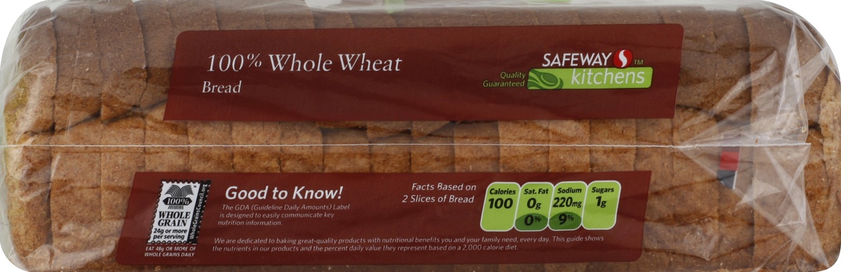 slide 4 of 5, Signature Kitchens Bread 100% Whole Wheat, 18 oz