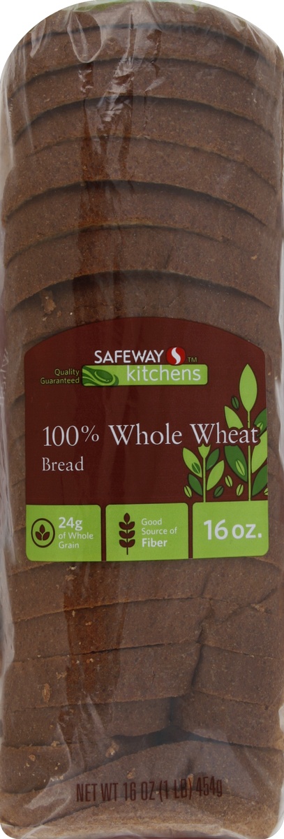 slide 5 of 5, Signature Kitchens Bread 100% Whole Wheat, 18 oz