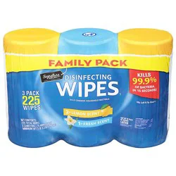 Signature Select Lemon Fresh Scent Disinfecting Wipes - 3 Count