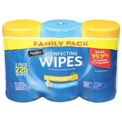 Signature Select Lemon Fresh Scent Disinfecting Wipes - 3 Count