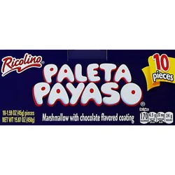 Ricolino Paleta Payaso Marshmallow - 10-1.59 Oz