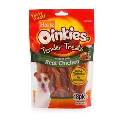Hartz Oinkies Tender Treats Wrapped With Real Chicken 18 Count - 6.7 Oz