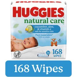 Huggies Natural Care Scented Cucumber Baby Wipes Flip-Top Packs 168 Wipes Total - 3 Count