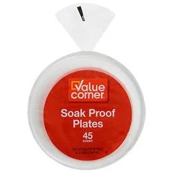 Value Corner/signature Select Everyday Soak Proof 8 7/8 Inch White Plates - 45 Count