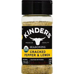 Kinders Organic Cracked Pepper And Lemon Seasoning - Each