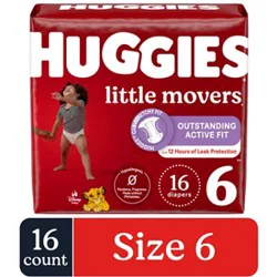 Huggies Little Movers Baby Diapers Size 6 (35+ Lbs) - 16 Count