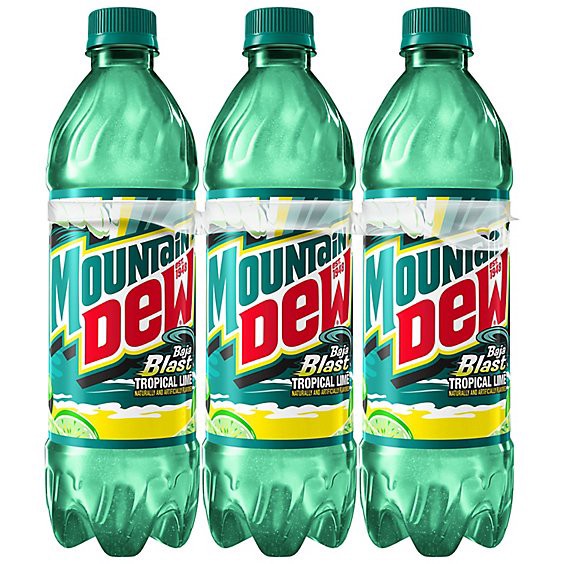 slide 1 of 1, Mtn Dew Soda Baja Blast - 6-16.9 Fl. Oz., 6 ct; 16.9 fl oz