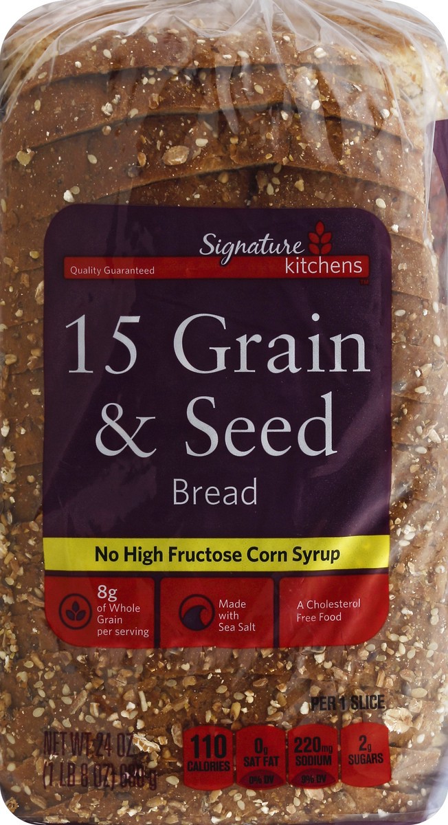 slide 5 of 5, Signature Kitchens Bread 15 Grain, 