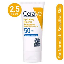 Cerave Spf 50 Hydrating Sunscreen Face Lotion - 2.5 Oz
