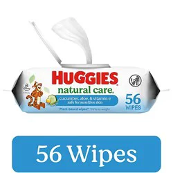 Huggies Natural Care Scented Cucumber Baby Wipes Flip-Top Pack 56 Wipes Total - Each
