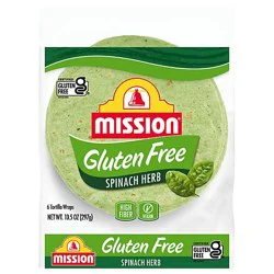 Mission Gluten Free Spinach & Herb Tortilla Wraps - 6 Count