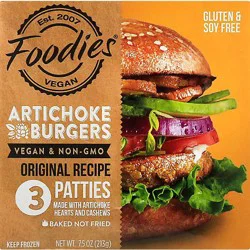 Foodies Burger Vgn Artichk Orig - 7.5 Oz