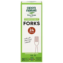 Open Nature Cutlery Forks Compostable - 24 Count