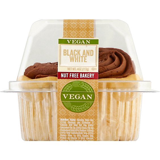 slide 1 of 1, Vegan Black And White Cupcake - 4 Oz, 4 oz