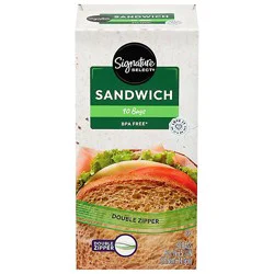 Signature Select Bags Sandwich Click & Lock Double Zipper - 90 Count