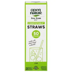 Open Nature Straws Compostable - 50 Count