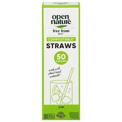 Open Nature Straws Compostable - 50 Count