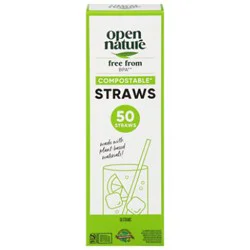 Open Nature Straws Compostable - 50 Count
